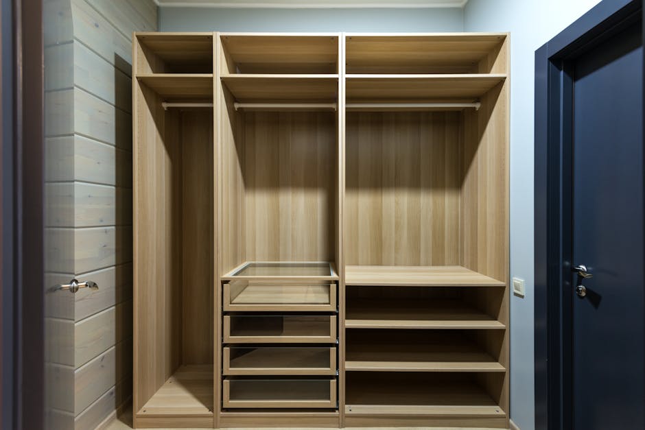 Custom wooden wardrobe with premium drawers